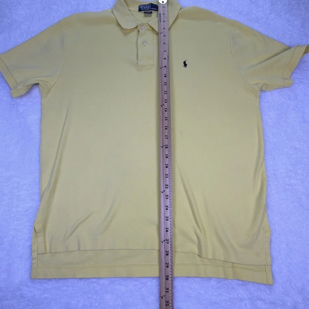 Vintage Polo Ralph Lauren Shirt Men's Large Yellow 100% Cotton Y2X MX
